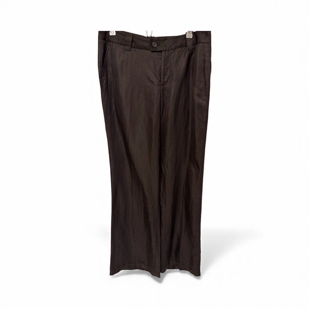 Banana Republic Espresso Linen & Silk Flare Pants - Picture 3 of 13